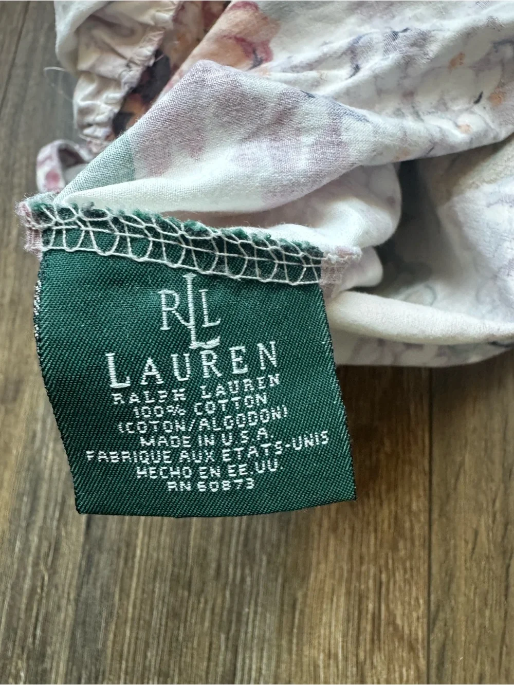 Two Ralph Lauren Vintage Floral Pillowcase Ruffle 1990s